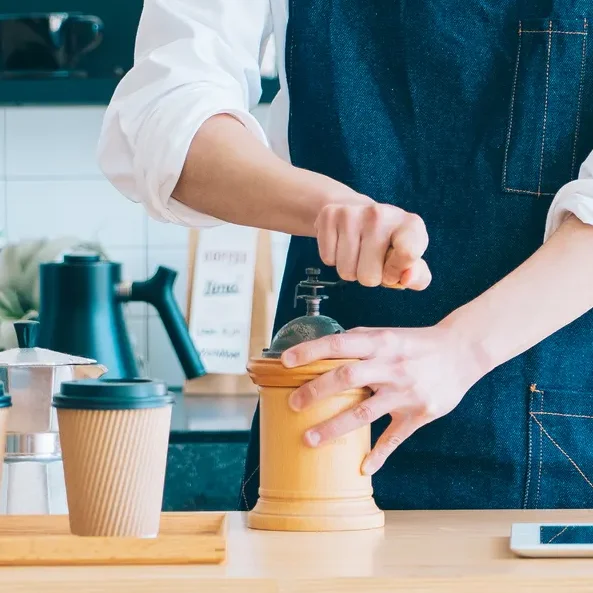厳選したコーヒー豆<br />
Coffee beans